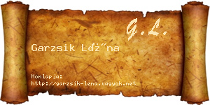 Garzsik Léna névjegykártya